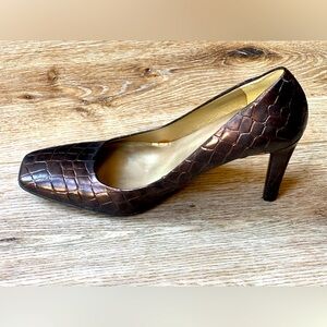 Marc Fisher Bronze Leather High Heel